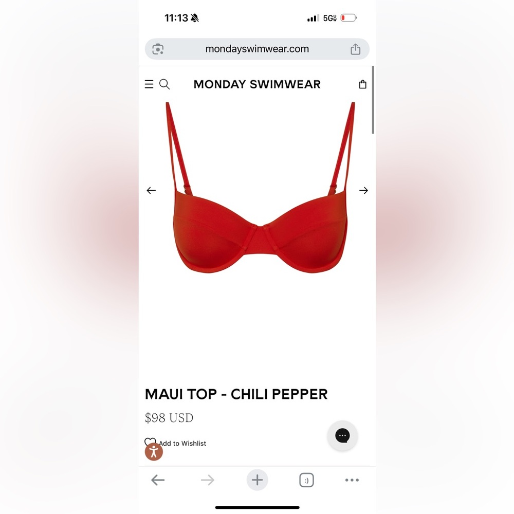 Monday Swimwear Maui Top Red Bikini Top
